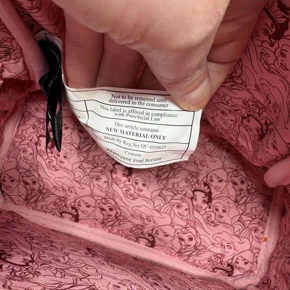 Loungefly Disney Princess Characters Autumn Fall Floral Mini Backpack Cream Pink - Picture 8 of 10